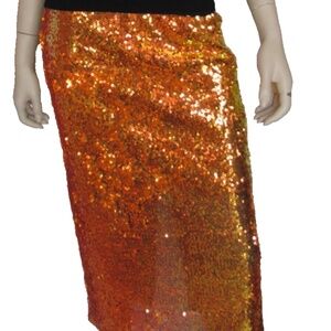 ZARA A-Line Sequin Sequin A-Line Party Cocktail Midi Skirt S